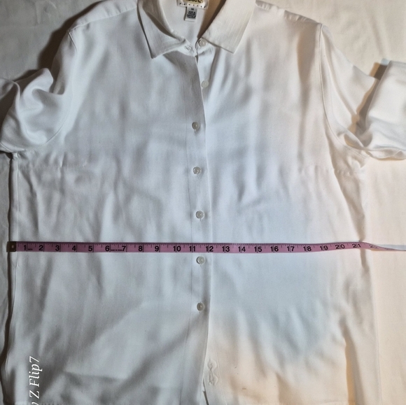 Talbots Petites White Button-Down Long Sleeve Blouse 14P - Picture 5 of 10